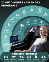 RelaxRelife Massage Chair Full Body, 4D Zero Gravity Massage Chairs, 20 Auto Modes, 11 Massage Technique, 40 Airbags Shiatsu Massage, APP Control with HiFi Bluetooth Speaker Black RelaxRelife