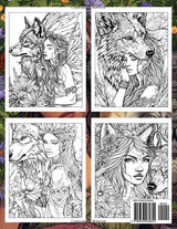 Fairies With Wolf Coloring Book: Explore the Magical with Captivating Elves and Wolves Coloring Pages for Teens Adults Relaxation & Fun Majosta