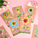 24 Sets Mother's Day Flower Card Craft Kit for Kids Spring DIY Flower Greeting Card Set Happy Mother's Day Card Making Kit for Mom Gifts Classroom School Home Activities Sanixin