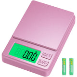 Diyife 1000g Digital Pocket Gram Scale 0.01g Accuracy, Mini Jewelry Scale with Protective Cover, 7 Units, Tare Function, LCD Display, Suit for Jewelry, Powder, Pink Diyife