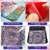 FRANDEK Special Shaped Diamonds Painting Handbag Butterfly Gem Painting Tote Bag Crystal Gems Art Canvas Bag Kaleidoscope DIY Rhinestone Cross Stitch Shopping Bags Mystic Rose for Woman Home Organize FRANDEK