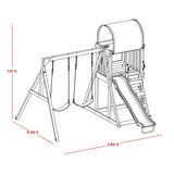 Sportspower Augusta Wooden Swing Set with Heavy Duty A-Frame & 6ft Double Wall Slide, Bonus Anchor Kit Included Sportspower