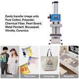 VISRACK 8x8 Label Pneumatic Heat Press Machine-Auto-Balance Digital Control Sublimation Press for T-Shirts, Caps,Cups&More-Adjustable Pressure,Grey VISRACK