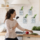 Bnesi Kitchen Wall Decor,Rustic Farmhouse Decorations,4 Pcs Mason Jar Wooden Rustic Kitchen Decor for Wall (beige) Bnesi