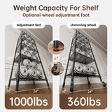 Golpart 5 Tier Shelves Storage Shelf Wire Closet Bathroom Organizers Metal Pantry Kitchen Garage Shelving Unit Laundry Room Organization Home Rack Net Basket Black with Wheels 14”D X 24”W X 61”H Golpart