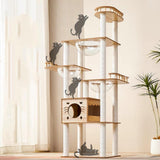 Yinanroa 73-Inch Cat Tower for Multiple Cats, Cat Tower for Large Cats, Slim, Stable, Freestanding, Popular,Prevents Cats from Falling, Space Saving, Wooden Cat Tower 20lb (8782) Yinanroa