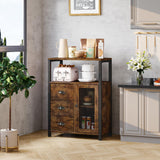 Homeiju Storage Cabinet, Bathroom Storage Cabinet Organizer with 3 Removable Drawers and 1 Door, Industrial Floor Storage Cabinet for Kitchen, Living Room, Bathroom, Home Office Homeiju