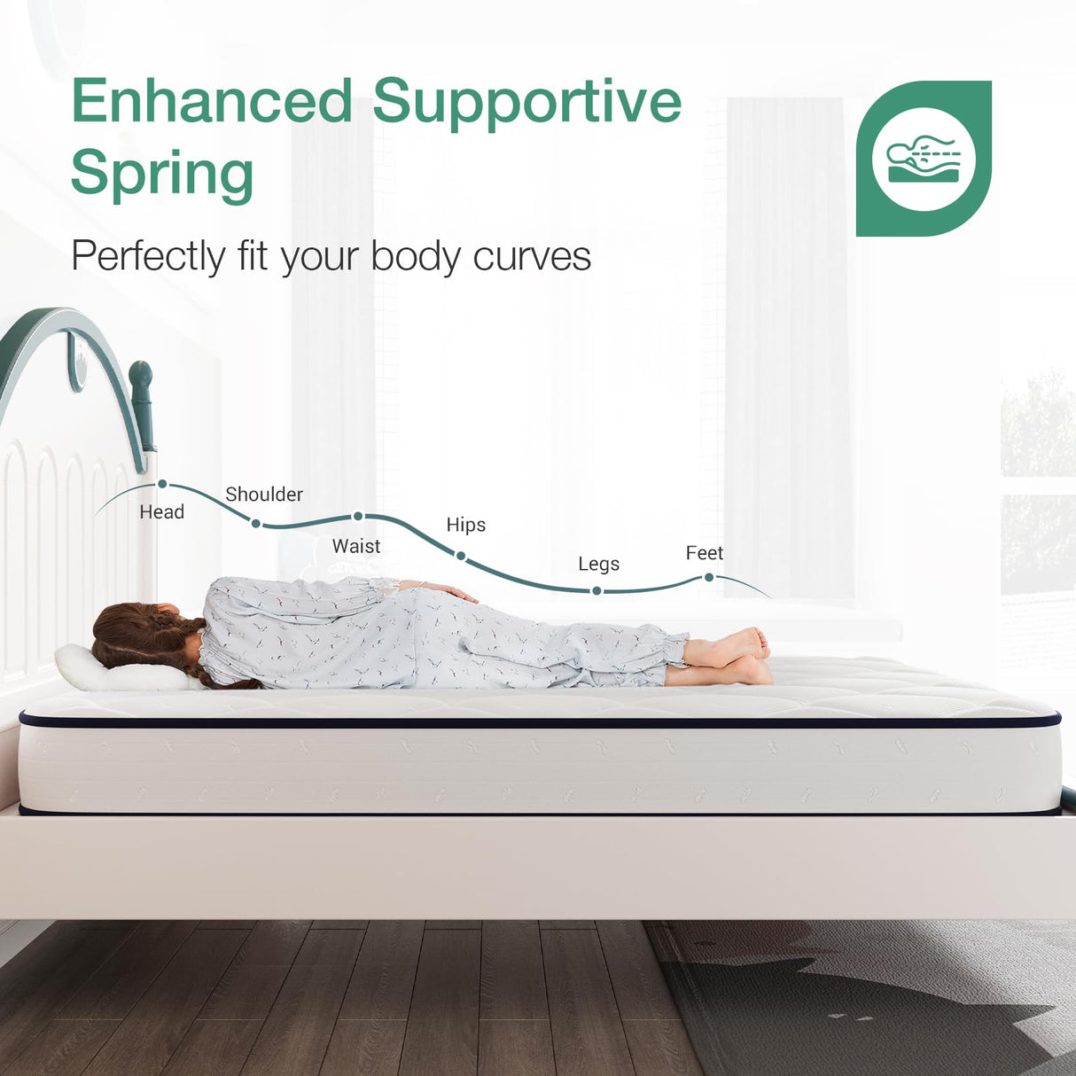 Novilla 8 inch Twin Mattress for Kids,Foam and Spring Hybrid Mattresses Twins for Comfortable Sleep,Steel Coils for Durable Support,CertiPUR-US Certified Foam,Youth/Guest Rooms,Twin Mattress in a Box Novilla