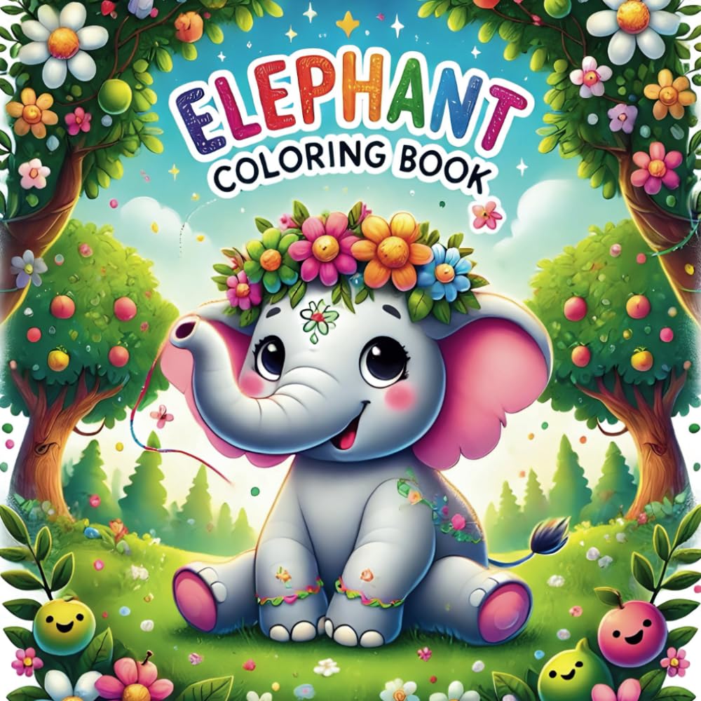 Elephant Coloring Book for Kids: Fun and Educational, Nature, and Wildlife, Featuring 50 Fascinating Facts and Interactive Activities for Kids, Toddlers, and Preschoolers Majosta