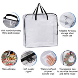 Tiltol 2 Pack 25 inches Wreath Storage Container,Extra Large Transparent Rectangular Christmas Ornament Storage Bags with Zipper and Handles,Perfect for Wreaths,Garlands,Gifts,Waterproof,Foldable Tiltol