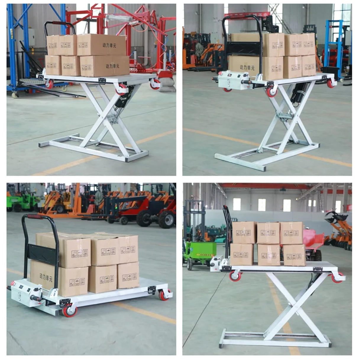 Hydraulic Lifting Platform, Electic Single Scissor Lift Table with 4 Wheels, Hydraulic Lift Table Cart, 300kg Capacity, 38.6" Lifting Height XQZMZSCP