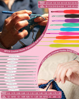 Coopay Crochet Kit for Beginners, 71PCS Crochet Starter Kit with 16 Colors Crochet Yarn & Instructions, Double-Layer Crochet Set Beginner Crochet Kit for Kids/Adults, Professional Starter Pack, Pink Coopay