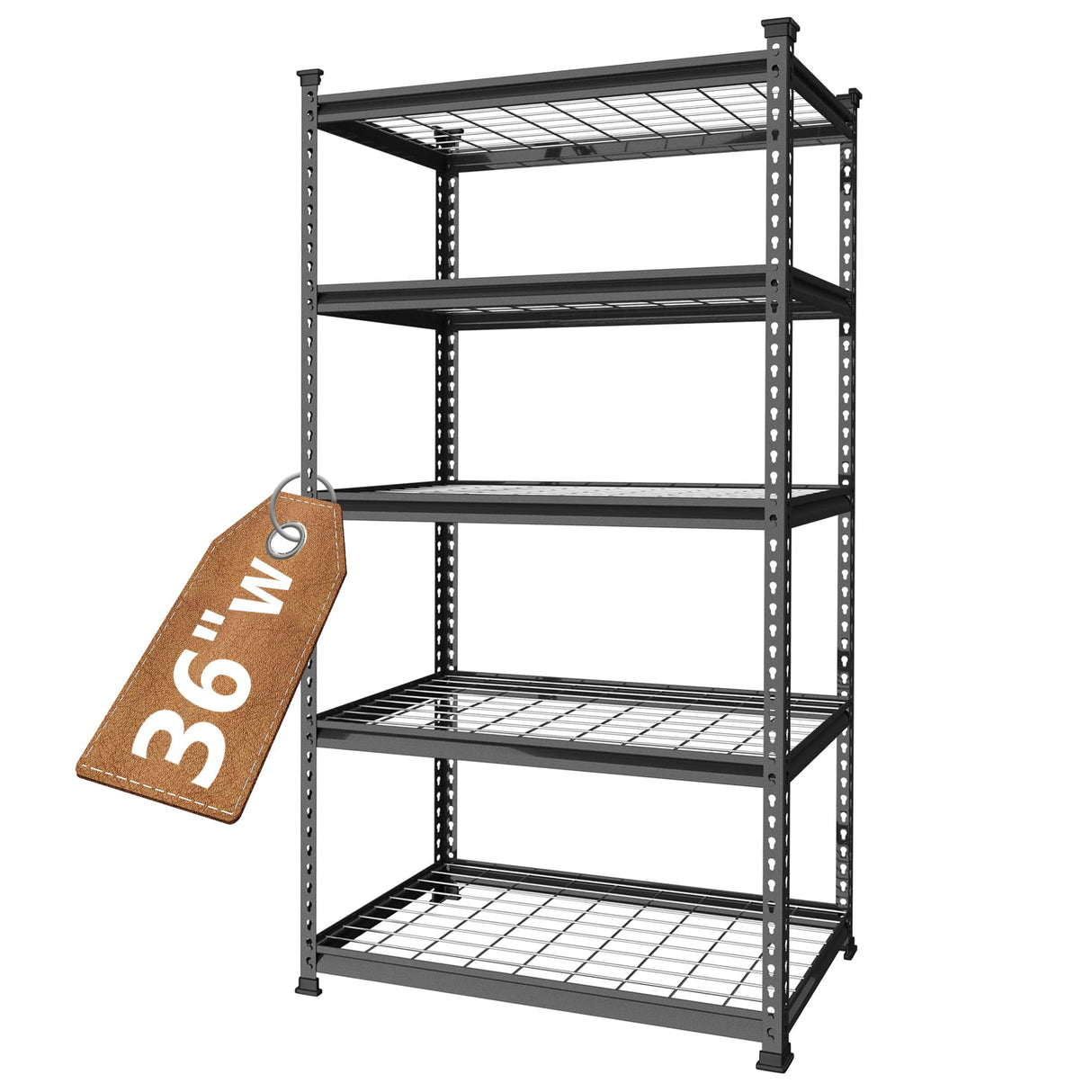 WORKPRO 5-Tier Metal Garage Shelving Unit, 36”W x 18”D x 72”H Storage Shelves, Adjustable Storage Rack Heavy Duty Shelf, 4000 lbs Load Capacity (Total), for Garage, Kitchen, Bathroom, Warehouse WORKPRO