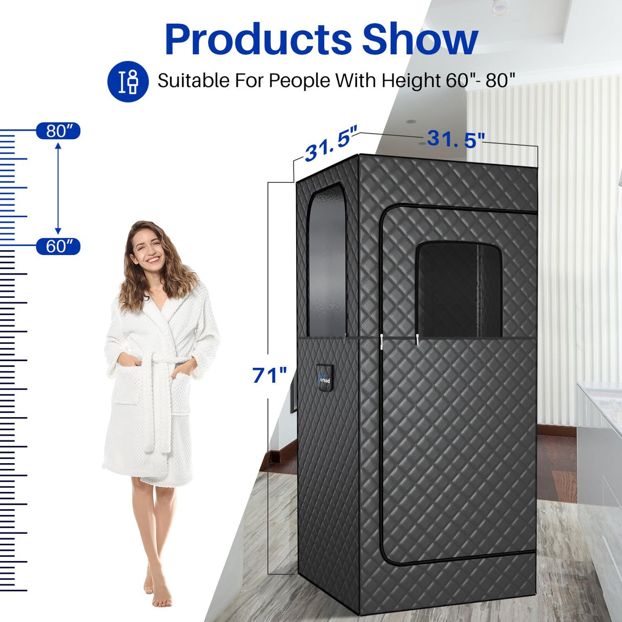 TOREAD Portable Steam Sauna Box for Home, Personal Steam Home Sauna Tent at Home Sauna with 2.6L 1000W Steamer Remote Control,Portable Sauna Box for Weight Loss TOREAD