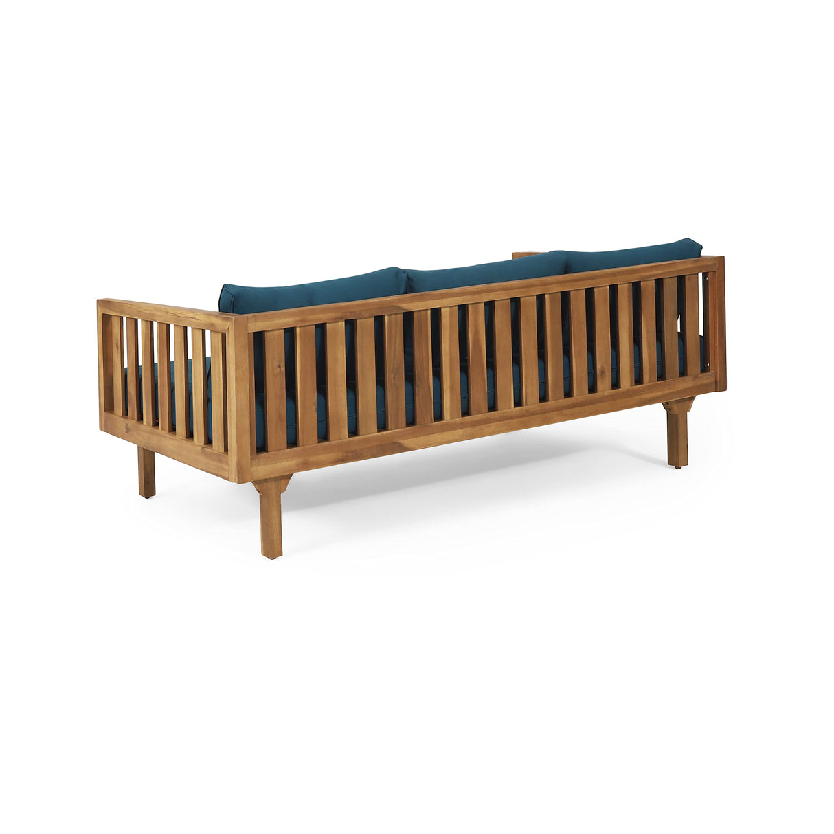 Christopher Knight Home Claremont Outdoor 3 Seater Daybed with Cushions - Acacia Wood - Teak/Dark Teal Christopher Knight Home
