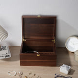 NLGQ Large Wooden Storage Box - Wood Box with Lid for Home Decor, Ideal for Keepsakes, Trinkets, Jewelry & Other Stash, 12.5x9.4x6.1 IN, Wood Keepsake Memory Gift Box, Rustic Design-WB004- X Large NLGQ