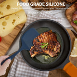 ESSBES Extra Large Silicone Turner - 600F Heat Resistant Nonstick Flexible Kitchen Spatula, BPA Free Dishwasher Safe Utensils, Nonslip Grips One Piece Cookware Suitable for Cooking Baking (Blue) ESSBES