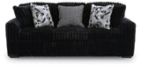 Signature Design by Ashley Midnight-Madness Modern Anti Sage Sofa with Reversible Cushions, Black Signature Design by Ashley