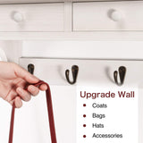 Emfogo Coat Hooks Wall Mounted, Rustic Wood Coat Rack Wall Mount Shelf with Hooks, Farmhouse Wall Coat Rack with Shelf & Coat Hook for Entryway, Mudroom, Bedroom, Kitchen, Bathroom (White) Emfogo