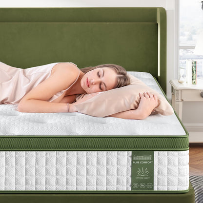 FP FLEXPEDIC King Mattress, 14 Inch Hybrid Mattress in a Box with Gel Memory Foam, Fiberglass-Free Mattress, Individual Pocket Spring for Motion Isolation, Medium Edge Support,CertiPUR-US