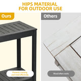 DWVO 48" Outdoor Bar Table Console Table, HIPS Material Indoor Outdoor Multifunctional Buffet Bar Storage Organizer with Adjustable Feet (Black) DWVO