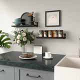 RICHER HOUSE Bathroom Shelves, Black Floating Wall Shelf Organizer Over Toilet Storage with 2 Shelves RICHER HOUSE