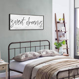 Sweet Dreams Signs Bedroom Wall Decor Above Bed Rustic Canvas Wall Art for Farmhouse Decor Large Size Framed Wall Art Master Guest Bedroom Signs Wall Decor above Bed (Black Wooden Frame/ 43x15inch) COHLOE