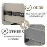 White Dresser with LED Lights,6 Drawer Dresser for Bedroom Sliding Desktop and Power Outlet Modern Wood Chest of Drawers for Closet Organizer Cabinet for Bedroom, Living Room, Entryway, Hallway Vipbear