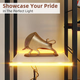 AFLUI Corner Bookshelf with LED Lights & 6 Fabric Drawers, 5-Tier Industrial L-Shaped Bookcase with Acrylic Display Shelf for Living Room, Office AFLUI