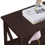 Yaheetech Console Table with 3 Storage Shelves, 3-Tier Entryway Table, Sofa Side Narrow Long Bookshelf for Hallway Living Room, Accent Furniture, Espresso Yaheetech