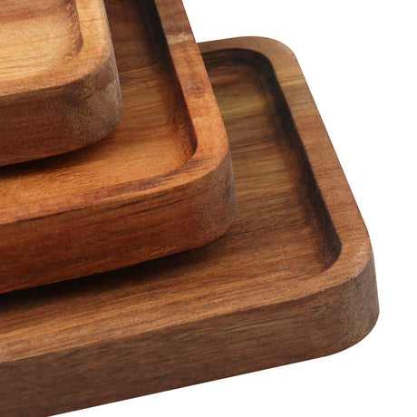 Wooden Serving Platter, 11.8 x 5.1 Inch, Set of 3, Acacia Wood Tray, Perfect for Serving Charcuterie, Desserts, Dips, Sushi, Parties, Family Gatherings, Weddings, and Home Decor, by GNIEMCKIN. GNIEMCKIN