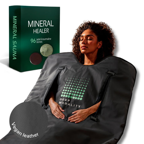 Mineral - Infrared Sauna Blanket | Detox, Wellbeing & Recovery | Highest Grade Materials + Jade & Tourmaline for Enhanced Therapy, Adjustable Temp 77-176°F, 6ft x 3ft (Mineral Edition) Deep Modality