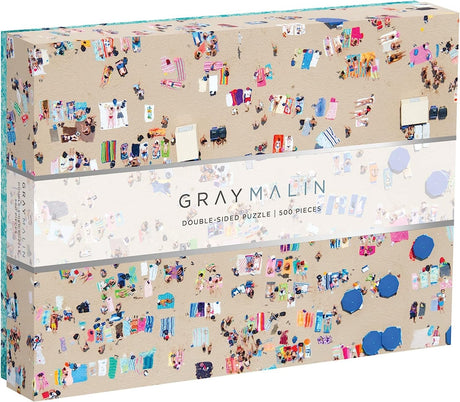 Galison Gray Malin 2-Sided Jigsaw Puzzle, The Beach, 500 Pieces - 24” x 18”, Double-Sided Puzzle with Vibrant Artwork, Perfect for Family Fun, Multicolor (0735357242) Galison
