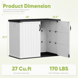 Devoko Outdoor Storage Cabinet 26 Cu Ft with Lockable Doors, Horizontal Storage Shed Waterproof Patio Tools Storage Box for Sofa Cushions, Gardening Tools and Accessories (White) Devoko