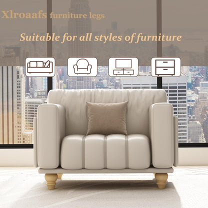 Xlroaafs Wood Couch Legs 5 inch Sofa Legs for Furniture Set of 4, Natural Replacement Wooden Legs Furniture Feet Table Cabinet Dresser Bed Frame Legs