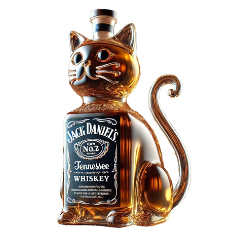 Funny Whiskey Cat Bottle, 10 Oz Unique Glass Decanter for Whiskey Decanter Set, 2025 New Cat Whiskey Decanter Set, Gift for Whiskey Lovers, Dad, Husband, Boyfriend (null A) FYTTBD