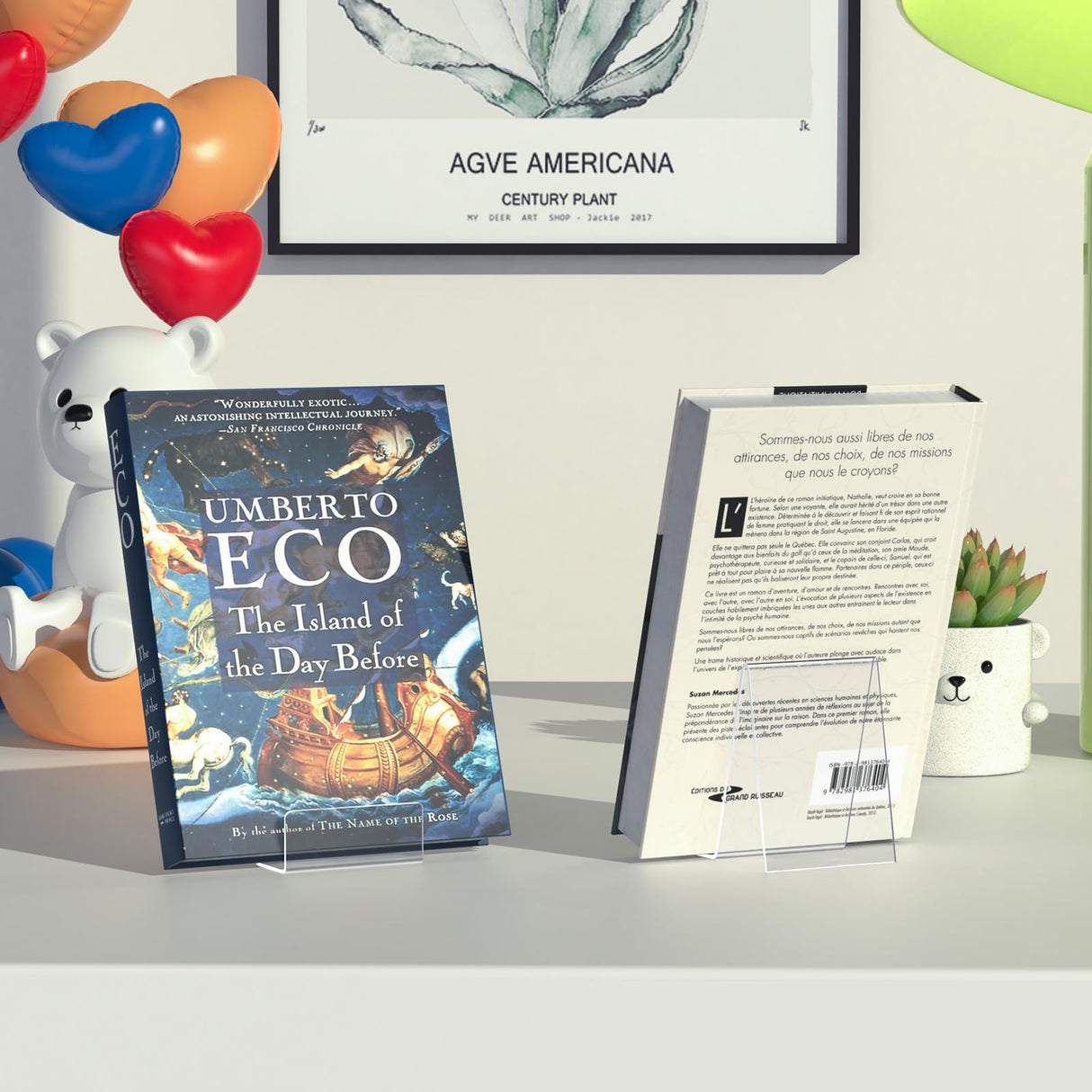 6 Pack Acrylic Book Stand, Clear Easel Stand for Display, Book Display Holder, Display Stand for Album, CD, Magazine, Postcard, Picture, Plate, Artworks, Phone, Tablet Aredpoook