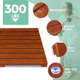 Teak Shower Mat - Foldable Wood Bath Mat, Floor Mat for Bathtub, Door, Spa, Sauna, Pool, Ideal for Indoor Outdoor HONGJUNLEE