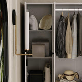 MOUMON 4 Shutter Door Wardrobe Armoire Closet with Shelves and Drawers, Armoire Wardrobe Closet with 2 Hanging Rods, for Bedroom White (59”W x 19”D x 70.9”H) MOUMON