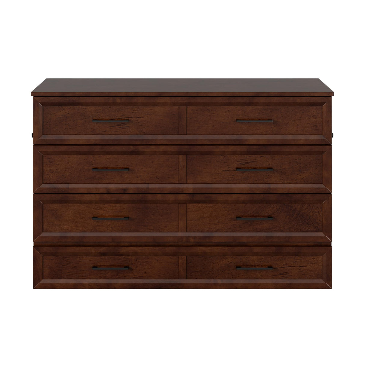 AFI, Tucson Queen Wood Murphy Bed Chest with 6" Mattress, Storage Drawer & Built-in USB Charger, Walnut AFI