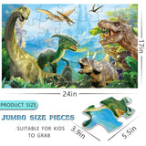 Dinosaur Jigsaw Puzzle for Kids Age 3-5 4-8 Year Old, 35 Piece Jumbo Toddler Floor Puzzle for Kid Boy Girl Learning Educational Toy Gift Box MyReiDo