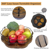 BaiWinlar 12" Wood Lazy Susan Turntable Organizer, 360°Rotating Non-Slip Lazy Susan Spice Rack Organizer with Higher Edge for Table Top Cabinet Kitchen Countertop Dining Table Coffee Bar Storage BaiWinlar