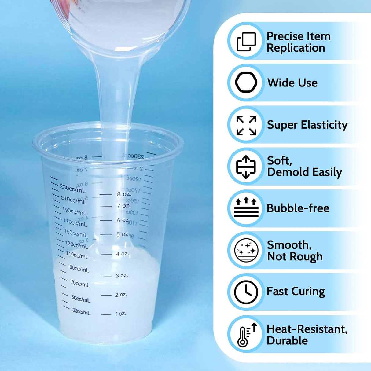 JDiction Silicone Mold Making Kit, 5lb(80oz) Super Elastic Liquid Silicone for Molds Making, Fast Cure Soft Mold Making Silicone Rubber for Casting Resin Molds/Silicone Molds/Candle/Soap Molds JDiction