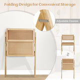 Giantex Folding Dining Chairs Set of 2, Wooden Folding Chair with Rattan Backrest & Seat, Sturdy Rubber Wood Frame, Armless Accent Chairs for Living Room, Kitchen, Wedding Party, No Assembly, Natural Giantex