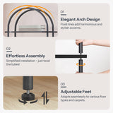 HOOBRO 5 Tier Open Bookshelf, Industrial Arched Bookcase Display Shelf Racks, Wooden Bookcase Storage Shelves Metal Frame, Tall Storage Organizer for Home, Easy Assembly, Black BB176SJ01 HOOBRO