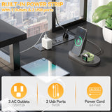 Aheaplus Small L Shaped Gaming Desk with LED Lights & Power Outlets, Reversible L-Shaped Computer Desk with Monitor Stand & Storage Shelf, Corner Desks Home Office Desk with Storage Bag, Black Aheaplus