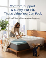 ViscoSoft 2-Inch Memory Foam Mattress Topper King – Reflex Cooling Gel Pad with Removable Washable Cover – CertiPUR-US & Oeko-TEX Certified ViscoSoft