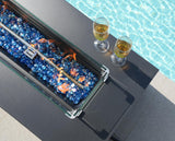 RADIATA 42” Rectangle Propane/Natural Gas Firepit for Outside Patio, Heavy Duty Modern Lowprofile Fire Pit Table with Tank Table & LED Lights, 50000BTU Backyard Fireplace for Porch Deck, Dark Gray RADIATA