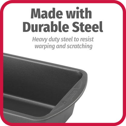 GoodCook Set of 2 Extra Large 13" x 5" Nonstick Steel Bread Loaf Pans, Gray - Set of Two Loaf Pans, Even Heat Distribution, Scratch-Resistant Nonstick Coating, Durable Construction, Easy to Clean