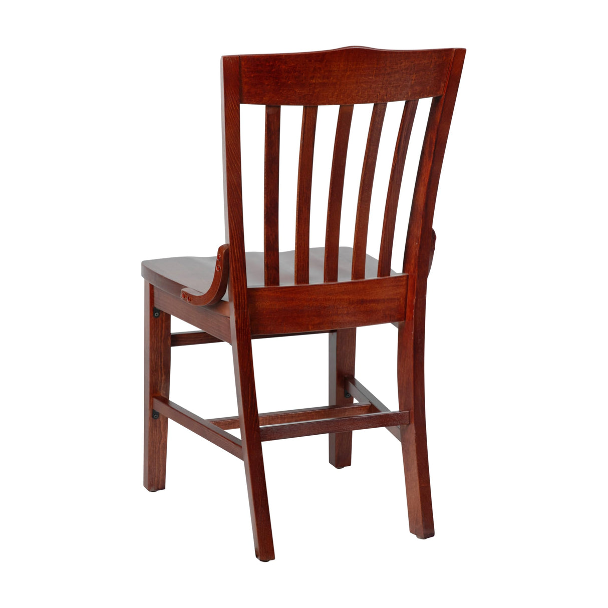 EMMA + OLIVER School House Back Mahogany Wood Chair EMMA + OLIVER